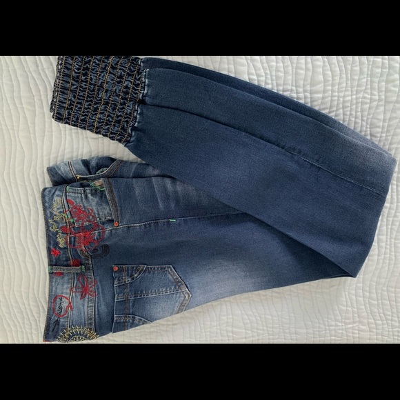 Desigual Size 28 Colorful Cuffed Blue Jeans - Picture 2 of 10